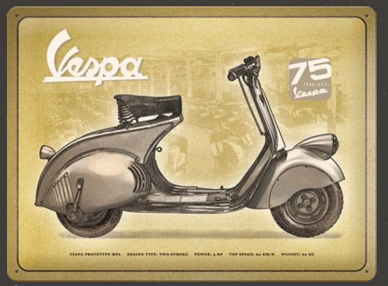 Vespa "75th" Vintage Blechschild